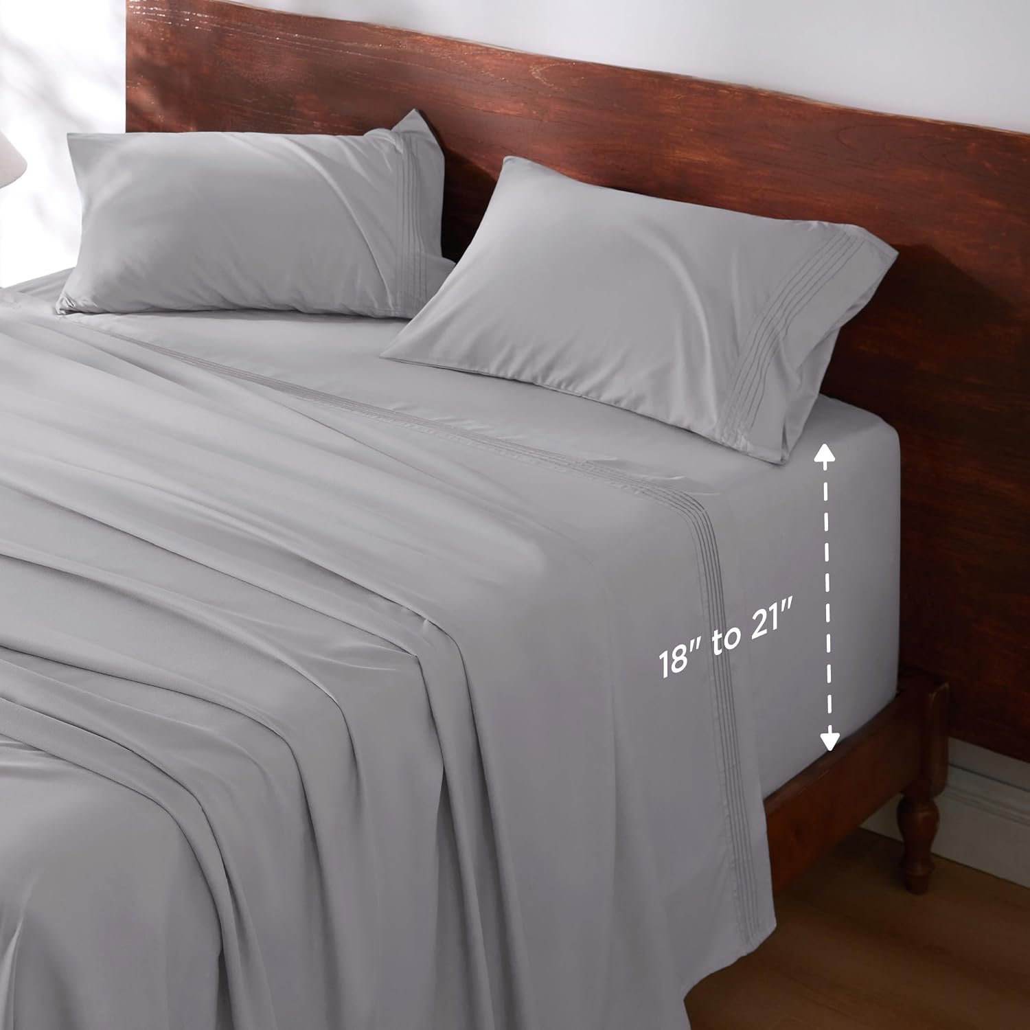 71LfrRJq0DL._AC_SL1500_.jpg Moisture Wicking Sheet Set with Pintuck Edges - Image 1