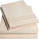 Microfiber Sheet Set with Elastic Corner Straps and Embroidery