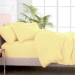 Cotton Sateen Duvet Cover and Fitted Sheet Set with Button Closure
