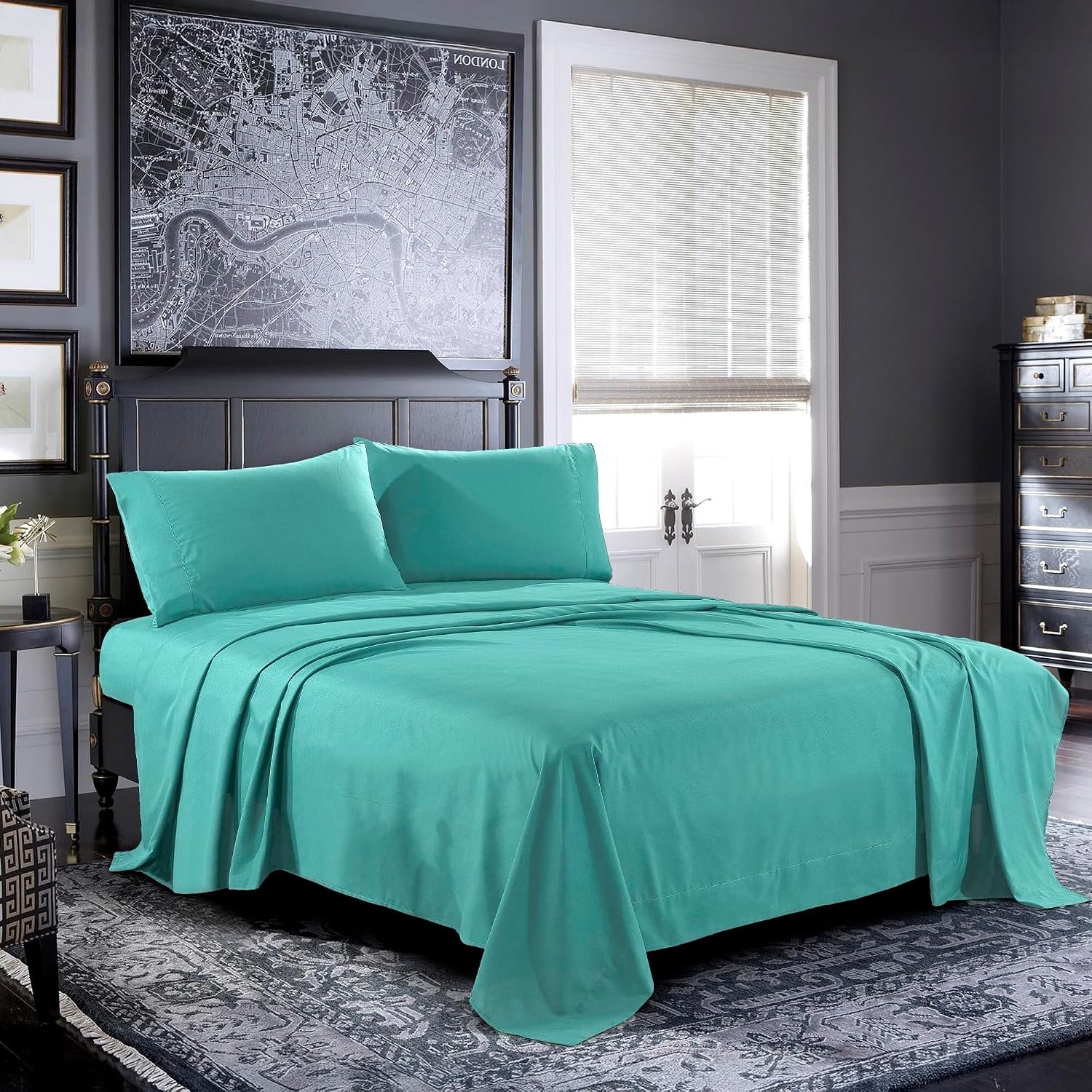81z3RzEX7YL._AC_SL1500_.jpg Microfiber Sateen Bedding Set with Envelope Pillowcases - Image 1